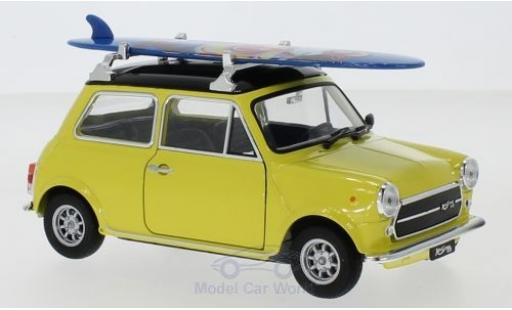 Mini Cooper 1/24 Welly 1300 giallo/nero 1974 Surfboard modellino in miniatura