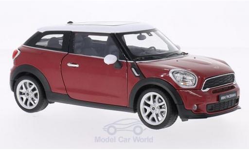 Mini Cooper 1/24 Welly S Paceman metallico rosso/bianco modellino in miniatura