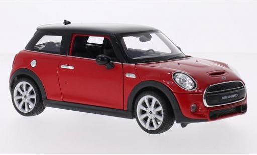 Mini Cooper 1/24 Welly S rosso/nero 2014 modellino in miniatura