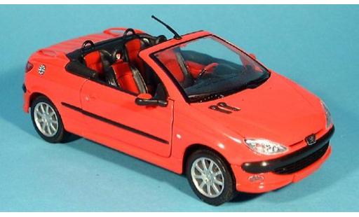 Peugeot 206 1/24 Welly Cabriolet offen rot 1:24 modellino in miniatura