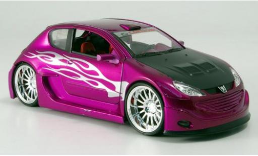 Peugeot 206 1/24 Welly Tuning met.-lila 1:24 modellino in miniatura