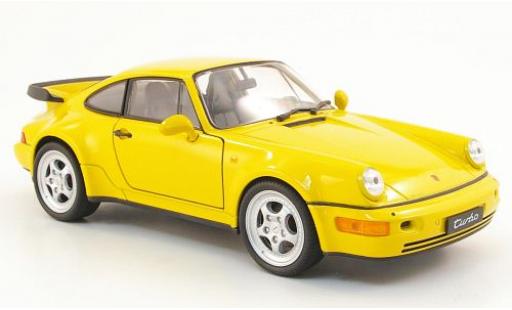 Porsche 964 Turbo 1/24 Welly 911  gelb 1:24 modellino in miniatura