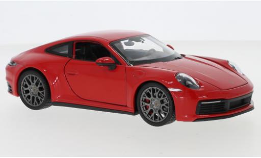 Porsche 911 1/24 Welly Carrera 4S rosso modellino in miniatura