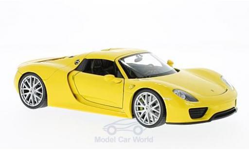 Porsche 918 1/24 Welly Spyder giallo modellino in miniatura