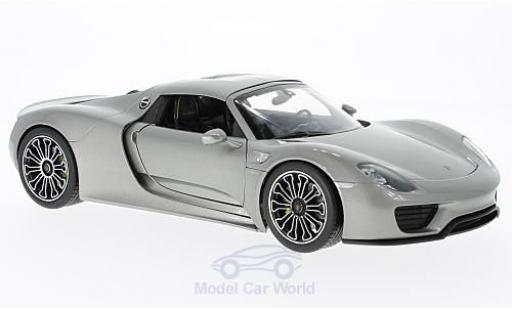Porsche 918 1/18 Welly Spyder grigio 2011 Hard Top modellino in miniatura