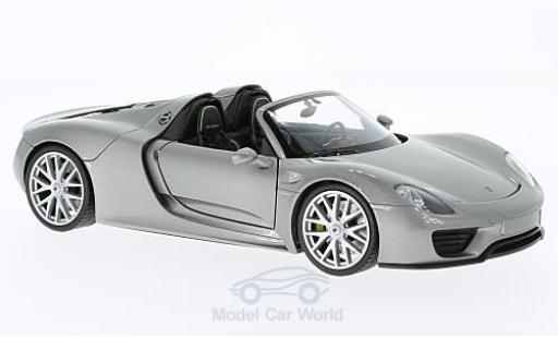 Porsche 918 1/24 Welly Spyder grigio offen modellino in miniatura