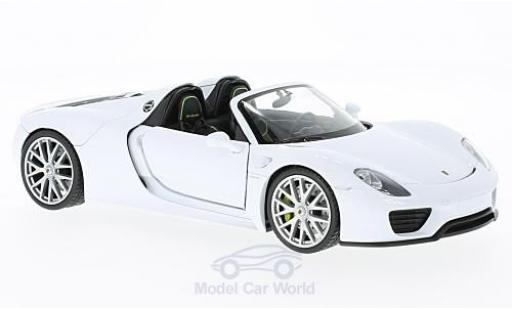 Porsche 918 1/24 Welly Spyder bianco offen modellino in miniatura
