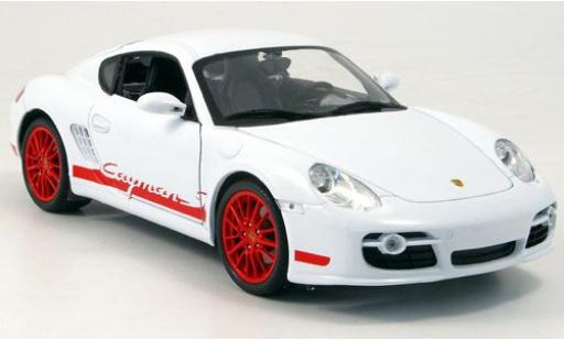 Porsche Cayman S 1/18 Welly weiss/rot 2007 1:18 modellino in miniatura