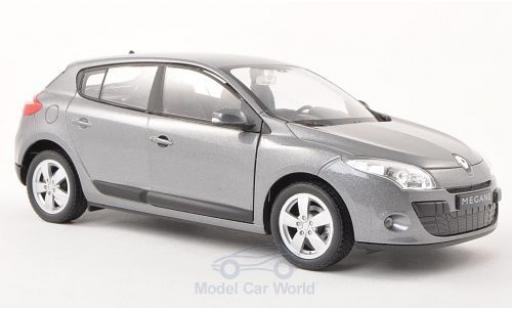 Renault Megane 1/24 Welly metallico grigio 2009 modellino in miniatura
