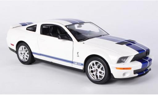 Shelby Cobra 1/24 Welly GT500 bianco/blu 2007 sans Vitrine modellino in miniatura