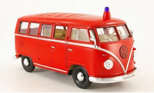 Volkswagen T1 1/24 Welly Bus Feuerwehr 1962 1:24 modellino in miniatura