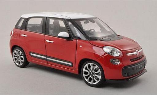 Fiat 500 1/24 Welly L rosso/bianco 2013 modellino in miniatura