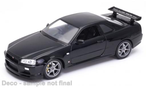 Nissan Skyline 1/24 Welly GT-R R34 nero modellino in miniatura