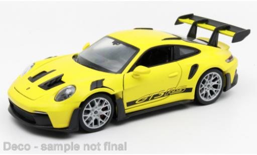 Porsche 992 1/24 Welly 911 GTR RS  giallo modellino in miniatura