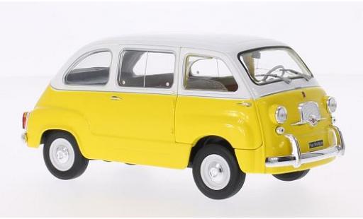 Fiat 600 1/24 WhiteBox Multipla giallo/bianco 1960 modellino in miniatura