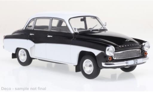 Wartburg 312 1/24 WhiteBox nero/bianco 1974 modellino in miniatura