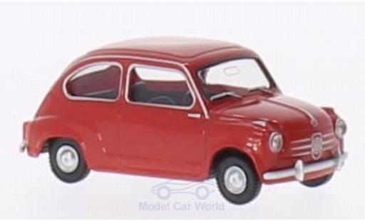 Fiat 600 1/87 Wiking rosso modellino in miniatura