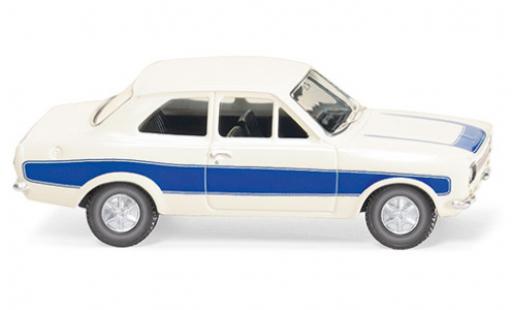 Ford Escort 1/87 Wiking MK I bianco/blu modellino in miniatura