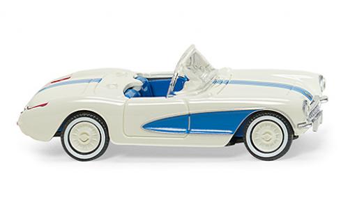 Chevrolet Corvette 1/87 Wiking (C1) Convertibile bianco/blu 1953 modellino in miniatura