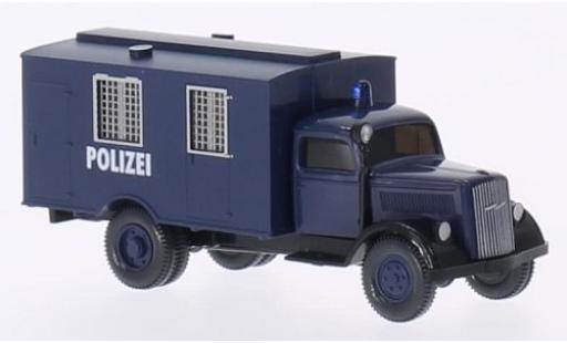 Opel Blitz 1/87 Wiking wagon conteneur blu police modellino in miniatura