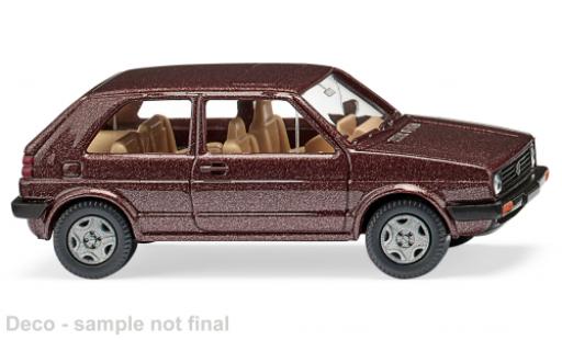 Volkswagen Golf 1/87 Wiking II metallise brun modellino in miniatura