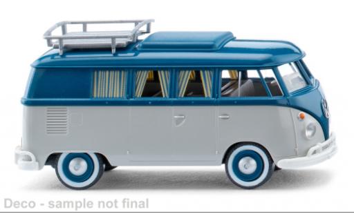 Volkswagen T1 1/87 Wiking bus caravane grigio clair/blu 1963 modellino in miniatura