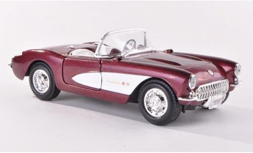 Chevrolet Corvette 1/24 Yat Ming C1 metallico rosso/bianco 1957 modellino in miniatura